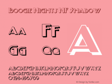 Boogie Nights NF Shadow Version 1.002 Font Sample