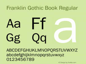 Franklin Gothic Book Version 2.01m图片样张