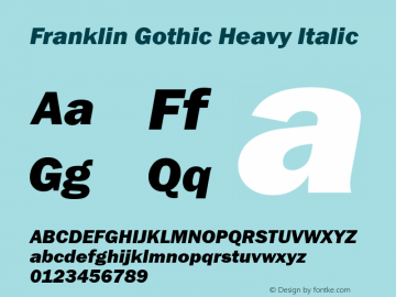 Franklin Gothic Heavy Italic Version 2.00m图片样张