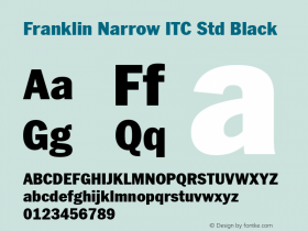 Franklin Narrow ITC Std Black Version 1.01图片样张