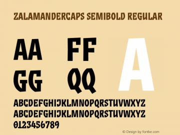 ZalamanderCaps Semibold Regular Version 1.000;PS 001.000;hotconv 1.0.49;makeotf.lib2.0.14853 Font Sample