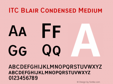 ITC Blair Condensed Medium Version 1.81图片样张