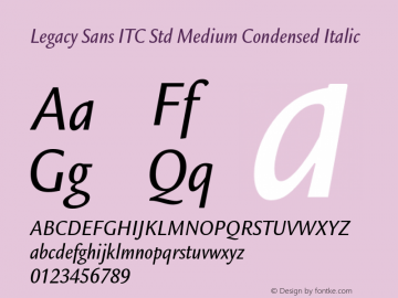 LegacySansITCStd-MedCondIt Version 1.00图片样张