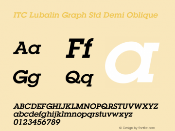 LubalinGraphStd-DemiOblique Version 2.000 Build 1000图片样张