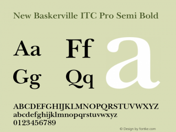 NewBaskervilleITCPro-SemiBold Version 1.000 Build 1000图片样张