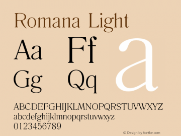 Romana Light Version 1.001图片样张