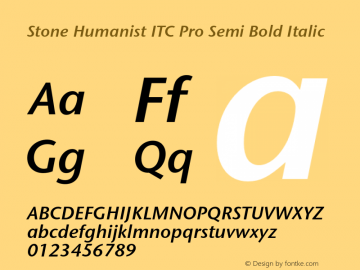 StoneHumanistITCPro-SemBdItal Version 1.00图片样张