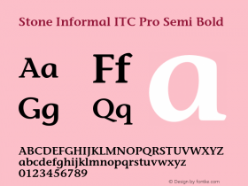 StoneInformalITCPro-SemiBold Version 1.00图片样张