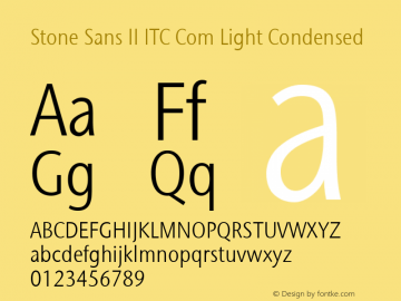 Stone Sans II ITC Com Light Condensed Version 1.00图片样张