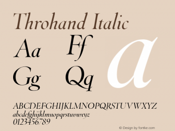 Throhand Roman Italic Version 1.00图片样张