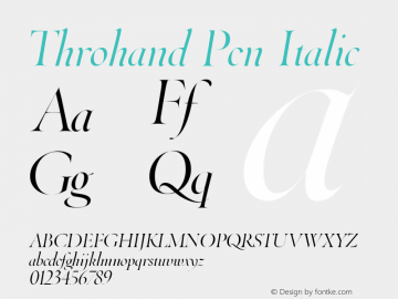 Throhand Pen Roman Italic Version 1.00图片样张