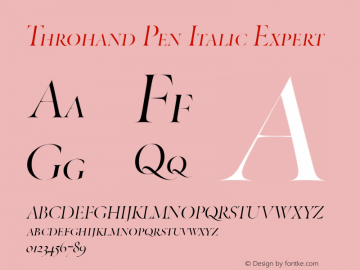 Throhand Pen Roman Expert Italic Version 1.00图片样张