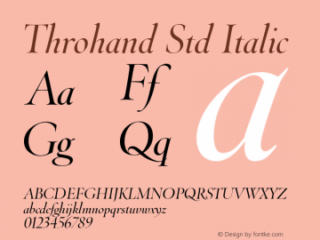 ThrohandStd-Italic Version 1.000图片样张
