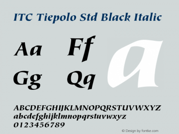 TiepoloStd-BlackItalic Version 3.000 Build 1000图片样张