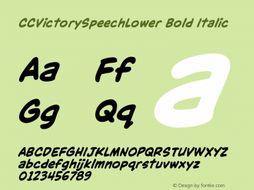 CCVictorySpeechLower Bold Italic Version 2.000;hotconv 1.0.109;makeotfexe 2.5.65596图片样张