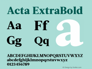 Acta-ExtraBold Version 1.000图片样张