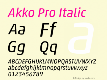 AkkoPro-Italic Version 1.00图片样张