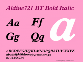 Aldine721 BT Bold Italic Version 1.01 emb4-OT图片样张