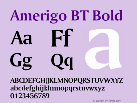 Amerigo BT Bold Version 1.01 emb4-OT图片样张