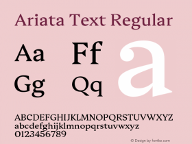 Ariata Text Regular Version 1.00, build 12, s3图片样张