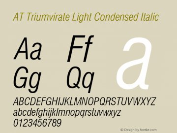 AT Triumvirate Light Cd Italic Version 1.00 Build 1000图片样张