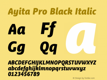 AyitaProBlack-Italic Version 1.0图片样张
