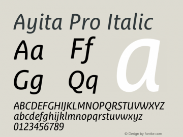 AyitaPro-Italic Version 1.0图片样张