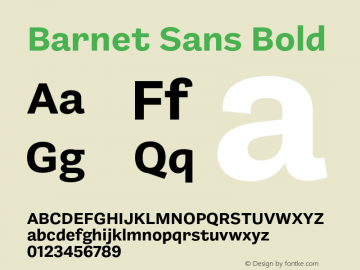 Barnet Sans Bold Version 001.000 September 2020图片样张