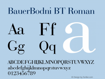 BauerBodni BT Roman Version 1.01 emb4-OT图片样张