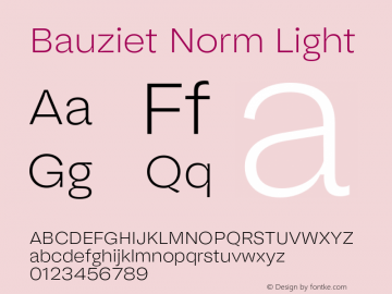 Bauziet Norm Light Version 1.000;hotconv 1.0.109;makeotfexe 2.5.65596图片样张