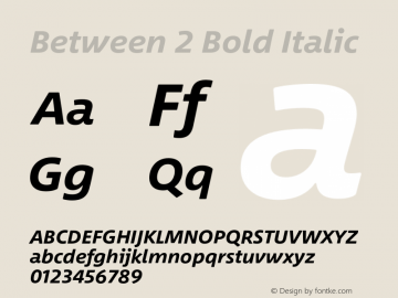 Between 2 Bold Italic Version 1.00图片样张