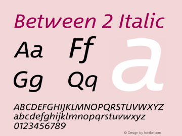 Between 2 Italic Version 1.00图片样张