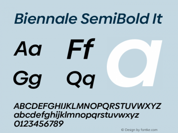 Biennale SemiBold It Version 1.001;hotconv 1.0.109;makeotfexe 2.5.65596图片样张