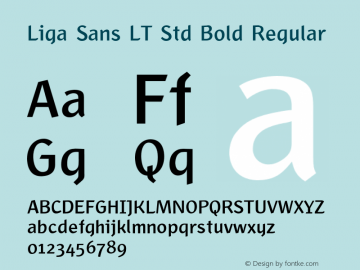 Liga Sans LT Std Bold Regular Version 1.100;PS 001.001;hotconv 1.0.38图片样张