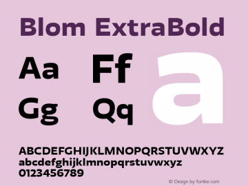 Blom ExtraBold Version 001.000 January 2020图片样张