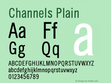 Channels Plain 0.0 Font Sample