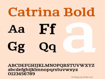 Catrina Bold Version 1.001;PS 001.001;hotconv 1.0.88;makeotf.lib2.5.64775图片样张