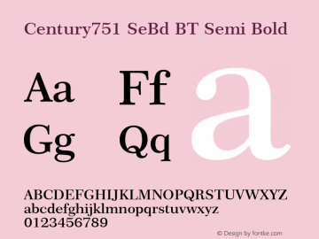 Century751 SeBd BT Semi Bold Version 1.01 emb4-OT图片样张