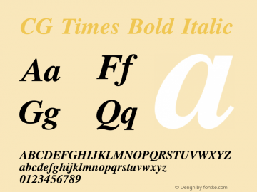 CG Times Bold Italic Version 1.00图片样张