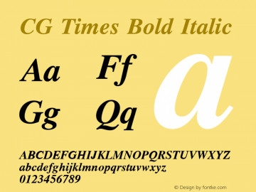 CG Times Bold Italic Version 1.00图片样张