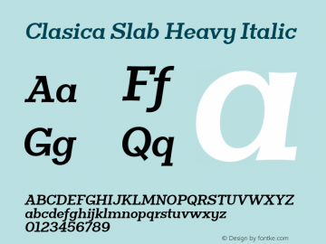 ClasicaSlabHeavy-Italic 1.000图片样张