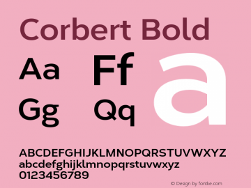 Corbert Bold Version 002.001 March 2020图片样张