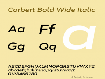 Corbert Bold Wide Italic Version 002.001 March 2020图片样张