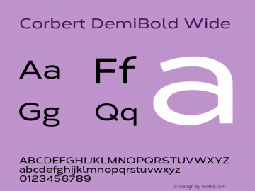 Corbert DemiBold Wide Version 002.001 March 2020图片样张