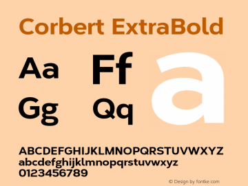 Corbert ExtraBold Version 002.001 March 2020图片样张