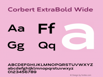 Corbert ExtraBold Wide Version 002.001 March 2020图片样张