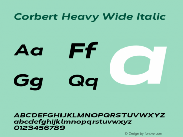 Corbert Heavy Wide Italic Version 002.001 March 2020图片样张