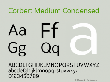 Corbert Medium Condensed Version 002.001 March 2020图片样张