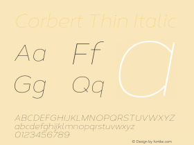 Corbert Thin Italic Version 002.001 March 2020图片样张