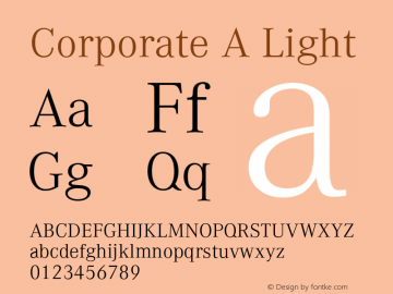 CorporateA-Light Version 1.000;PS 1.00;hotconv 1.0.57;makeotf.lib2.0.21895图片样张